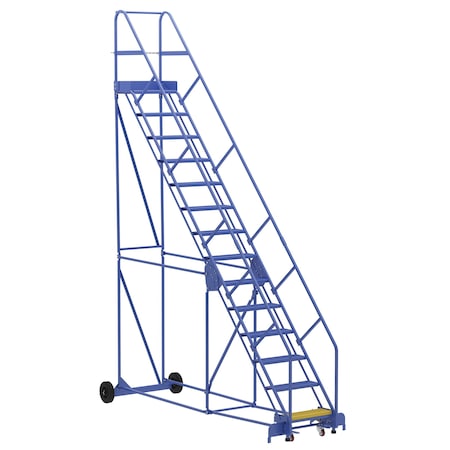 Vestil 176 H Steel Warehouse Ladder, 50 deg Perf, 14 Step, 14", 14 Steps LAD-14-14-P-EZ
